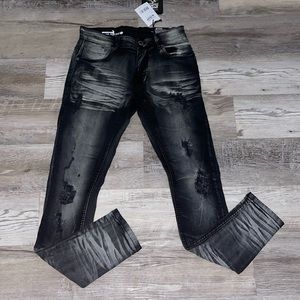Copper Rivet black distressed slim fit denim jeans size 29x32 NWT